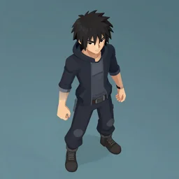 ryu trapped in the video game silent hill, isometric style, highly detailed character sprite