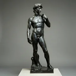 michelangelo sculpture, vivid studio light, high quality, black sokkel