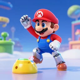 robot playing super mario