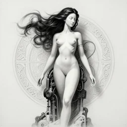 pencil drawing illustration, white bodypaint, neobrutalistic, sculpt of beautiful female body and black swirling latex acrylic portrait, black latex sculpt, minimalism, female photography, mechanical superstructure, strong wind, sacred geometry, 8 k, cinematic, beautiful light, sculpture of carving marble filigree ornaments, tafy laplanche, cheolhee lim, bazevian delacapuciniere,