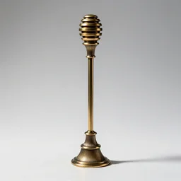 steampunk honey dipper, commercial catalog photo, isolated on a pure white background, centered, entire object in frame, sharp focus, soft studio lighting