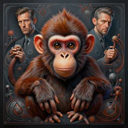 that funky monkey, by esau andrews, igor zenin, andreas rocha and mark ryden : : highly intricate, sophisticated and complex, center framed, digital painting, concept art, hyperrealism, cinema 4 d, 8 k resolution, 6 4 megapixels, cgsociety, zbrush central, behance hd, hypermaximalist, a masterpiece, parallax, geometric cel -
