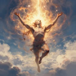 the monad of heaven bursting forth from the psyche of humanity, art by peter mohbacher, trending on artstation, digital art