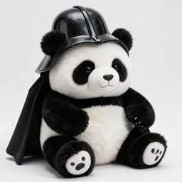 a cuddly panda soft toy mashup with darth vader
