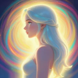 side portrait, imogen poots paladin, gloomhaven, soft, smooth, luminescent, art nouveau tarot, backlit glow, colorful swirly ripples, gaudy colors, aesthetic octane render, unreal engine!, 8 k, by mucha, greg rutkowski, jesper ejsing, rhads, lois van baarle, ilya kuvshinov!