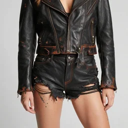 adrianne palicki as a wanderer with tattooed arms and legs wearing an old scratched leather and partially ripped aviator outfit full of stitches, wearing a short black jacket with rusty medals on it, character sheet, head details, props, concept design, contrast, kim jung gi, greg rutkowski, zabrocki, karlkka, jayison devadas, trending on artstation, 8 k, full body, turnaround, ultra wide angle, pincushion lens effect