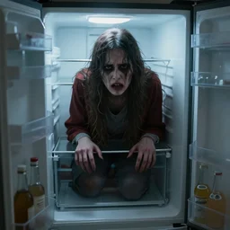 photo of a creepy fridge
