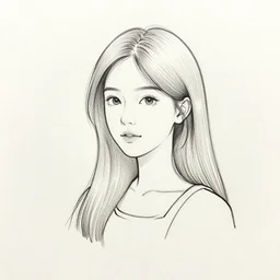 oneline ink drawing of girl