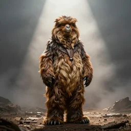 wide angle image donald trump as jabba the hutt, cinematic, 4 k, god rays through fog.