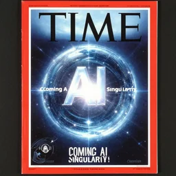 TIME magazine cover, the coming AI singularity, by Chevrier, analog