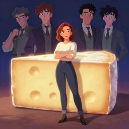 brie larson is a giant brie cheese, animation pixar style, shaded lighting poster by magali villeneuve, artgerm, jeremy lipkin and michael garmash, rob rey and kentaro miura style, trending on art station