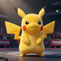 pikachu at a trump rally