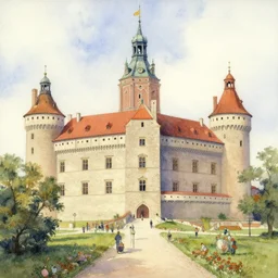 orebro castle aquarelle painting by anders zorn