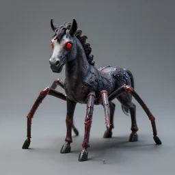 cyclops minature spider horse, trending on artstation, scary