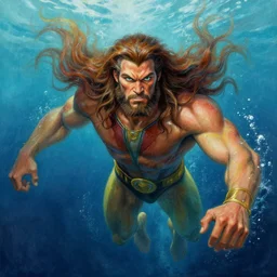 a highly detailed drowning painting of namor, by james gurney, greg rutkowski, by craig mullins