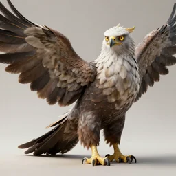 a powerful griffin, fantasy, professionally retouched, soft lighting, powerful, realistic, smooth feathers, perfect golden eyes, wide angle, sharp focus on whole body, 8 k high definition, insanely detailed, intricate, elegant, art by artgerm and wlop