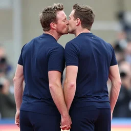 scott morrison kissing his twin brother on the arse