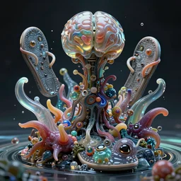 gekkolings, the omni, gelatinosis glass, retro futurism octane render, chaos, gekko soles gelatin brains, phantastica, mollis, fluida, artificia, nudibranch, unspaceship, by peter mohrbacher, aliena, lush layered biomechanical fauna, fluox symbiosi crusta, vortices micro water