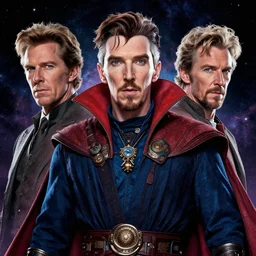 a highly detailed cosmic portrait of stephen strange, james gurney, james jean