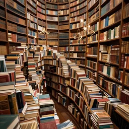 myriads of books in a magic library