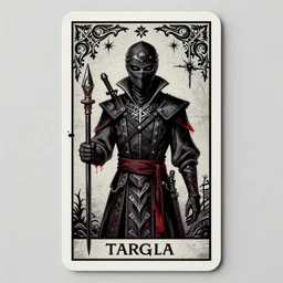 Tarot Card of Male Victorian Gothic Ninja, hd, intricate, bloodborne, 8k, digital art