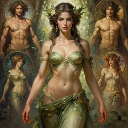 goddess of nature, accurate anatomy, only two hands, highly detailed, digital painting, artstation, concept art, smooth, sharp focus, illustration, Unreal Engine 5, 8K, art by artgerm and greg rutkowski and alphonse mucha and Frank Frazetta, and pro fitness photograph