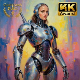natali portman, chrome robot, matte oil painting, retrofuturistic, colorful, concept art, science fantasy, mutant, rpg, epic, dungeons & dragons, sharp focus, award - winning, extremely detailed, 4 k, 8 k