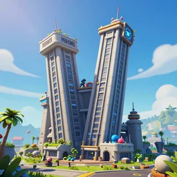 fortnite tilted towers, 4k detailed, unreal engine, very very well detailed image, 8k