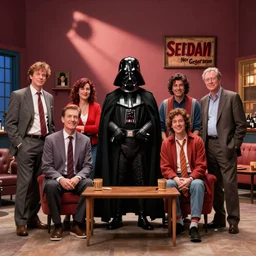 a color photograph from the set of seinfeld : the next generation with it's newest cast member darth vader