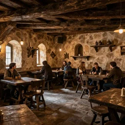 inside a medieval tavern