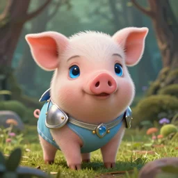 very cute and adorable little piggy knight, big beautiful blue eyes, piglet, fantasy forest, pale blue outfit, pretty, semi realistic, hyper detailed, 8k, DeviantArt, Instagram, Behance, Artstation, trending on artstation, Pixiv, Pixiv daily ranking, art of silverfox, Yee Chong Silverfox, Sydney Hanson, Mickael Lelièvre, Jaeyeon Nam, derevschikova, Elina Karimova