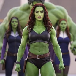 jessica biel as green skinned hulk, gamora, she - hulk, green skin, muscular, bodybuilding woman, wheyfu, movie still