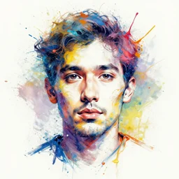 paint splashes forming a portrait