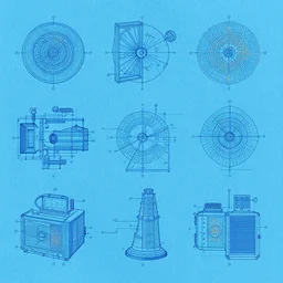 blue paper, full page schematic of mid - century 1 9 0 0 s detailed concept art of mechanical structure of pegasus, baroque style illustration, precise lineart symmetry.
