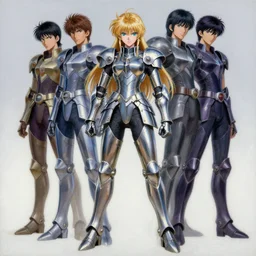 full body girl metal armor painting by gaston bussiere, greg rutkowski, yoji shinkawa, tsutomu nihei
