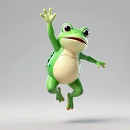 someone in a frog suit jumping high in the air, digital art, comic book art, ultra detailed, trending on artstation