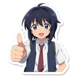 stickers png of anime giving like, digital Art