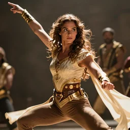 a movie still of gal godot as dejah thoris in princess of mars, detailed, dynamic lighting, heroic pose, 8 k hdr movie still
