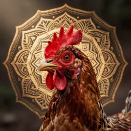 chicken head mandala by mcbess, sharp focus