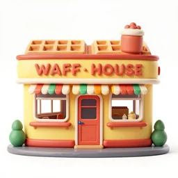 A matte painting of a waffle house in Mordor, vibrant, colorful, 4k, artstation, cgsociety
