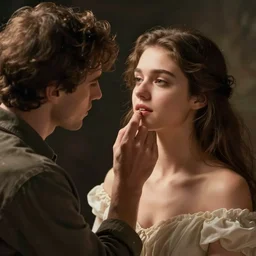 A man tickling a woman