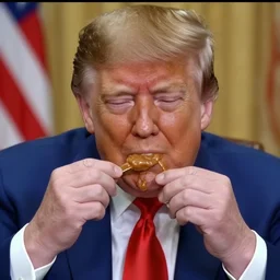 donald trump eating peanut butter with his hands, cctv footage