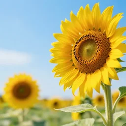 a beautiful advertisement photo of a sunflower