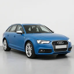 denim blue audi a 4 b 6 avant ( 2 0 0 2 ) wrecking a hummer truck in a parking lot
