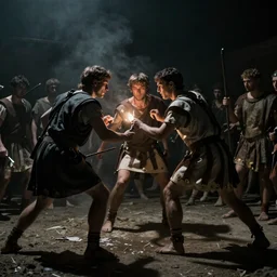 Movie scenes of Romans public executions 100 AD, in the style of Greg Rutkowski and Michelangelo and Eugène Delacroix, extremely moody lighting, glowing light and shadow, atmospheric, shadowy, cinematic