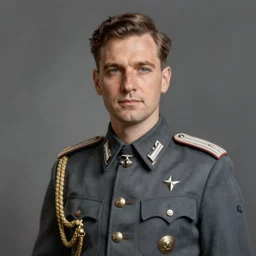 man wearing a 20th century RAF uniform, official portrait, elegant, highly detailed, digital painting, artstation, concept art, matte, sharp focus, illustration