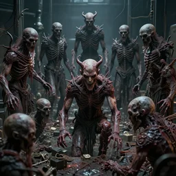 evil souls being mass - produced in automated vile technology, advanced, photorealistic, realistic, dramatic lighting, in the style of stefan bakałowicz, 8 k resolution