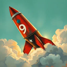rocket number 9. highly detailed, digital painting, watercolor, soviet realism, engraving, artstation, concept art, smooth, sharp focus, vivid grunge, manga, illustration, unreal engine 5, 8 k, art by bilibin and kuvshinov and malevich and mucha