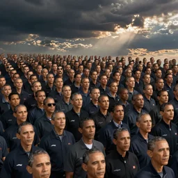 thousands of Obama clones ready for war