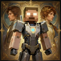symmetry!! portrait of steve from minecraft, sci - fi, tech wear, glowing lights!! intricate, elegant, highly detailed, digital painting, artstation, concept art, smooth, sharp focus, illustration, art by artgerm and greg rutkowski and alphonse mucha